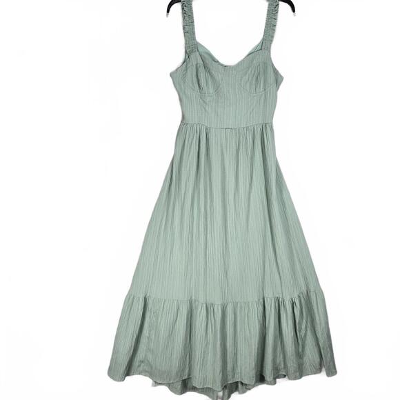 Altar'd State Dresses & Skirts - Altar'd State Maxi Dress Women's Size L Sleeveless Open Back Blue/green Tiered